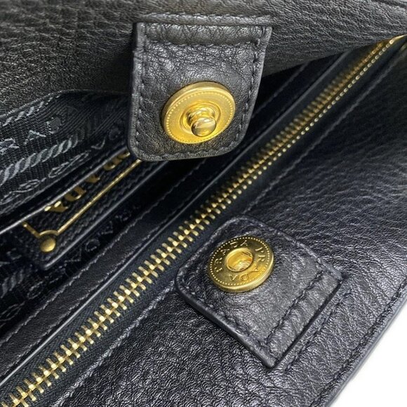 PRADA - Black Leather Tote Bag 666-050225 - Picture 11 of 14